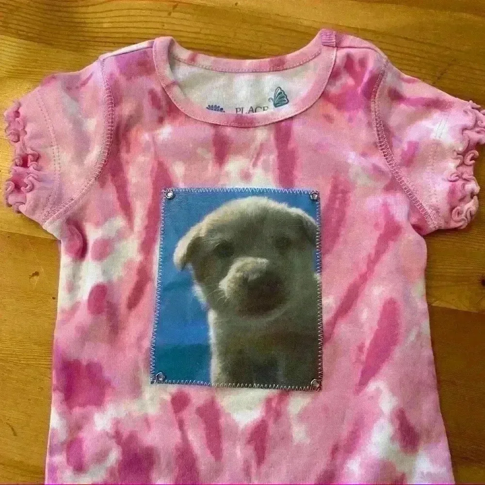 Tie dye set with puppy patch girls 18 months